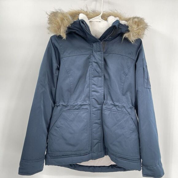 Hollister by Abercrombie Women All Weather Thermore Anorak‎ Jacket Navy Xs - Picture 1 of 10